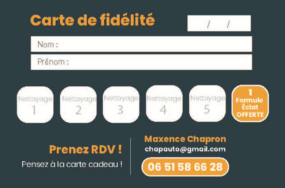 photo CARTE FID&Eacute;LIT&Eacute; CHAP'AUTO